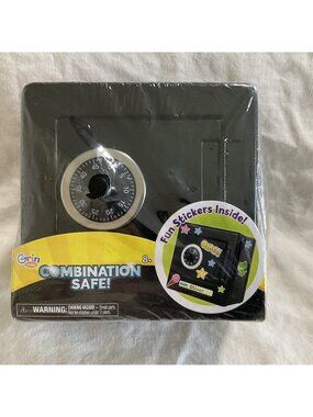 Combination Safe Money Bank BLACK New Includes Fun Stickers Inside Piggy bank